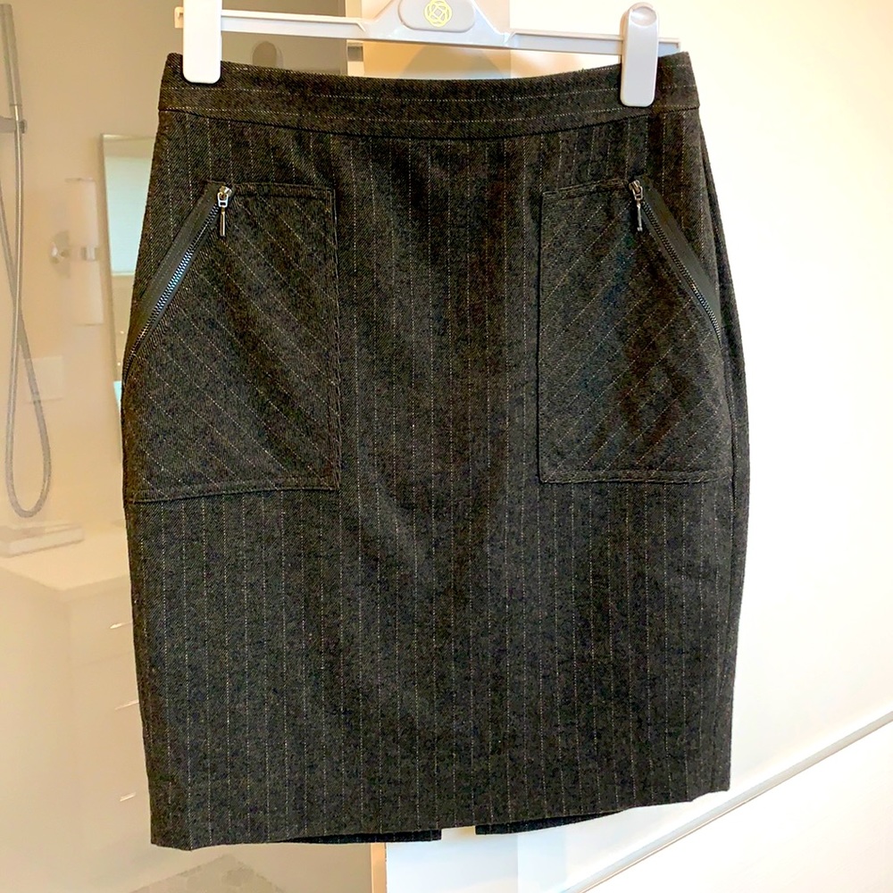 Etcetera olive green skirt. Pinstripe NWT size 6
